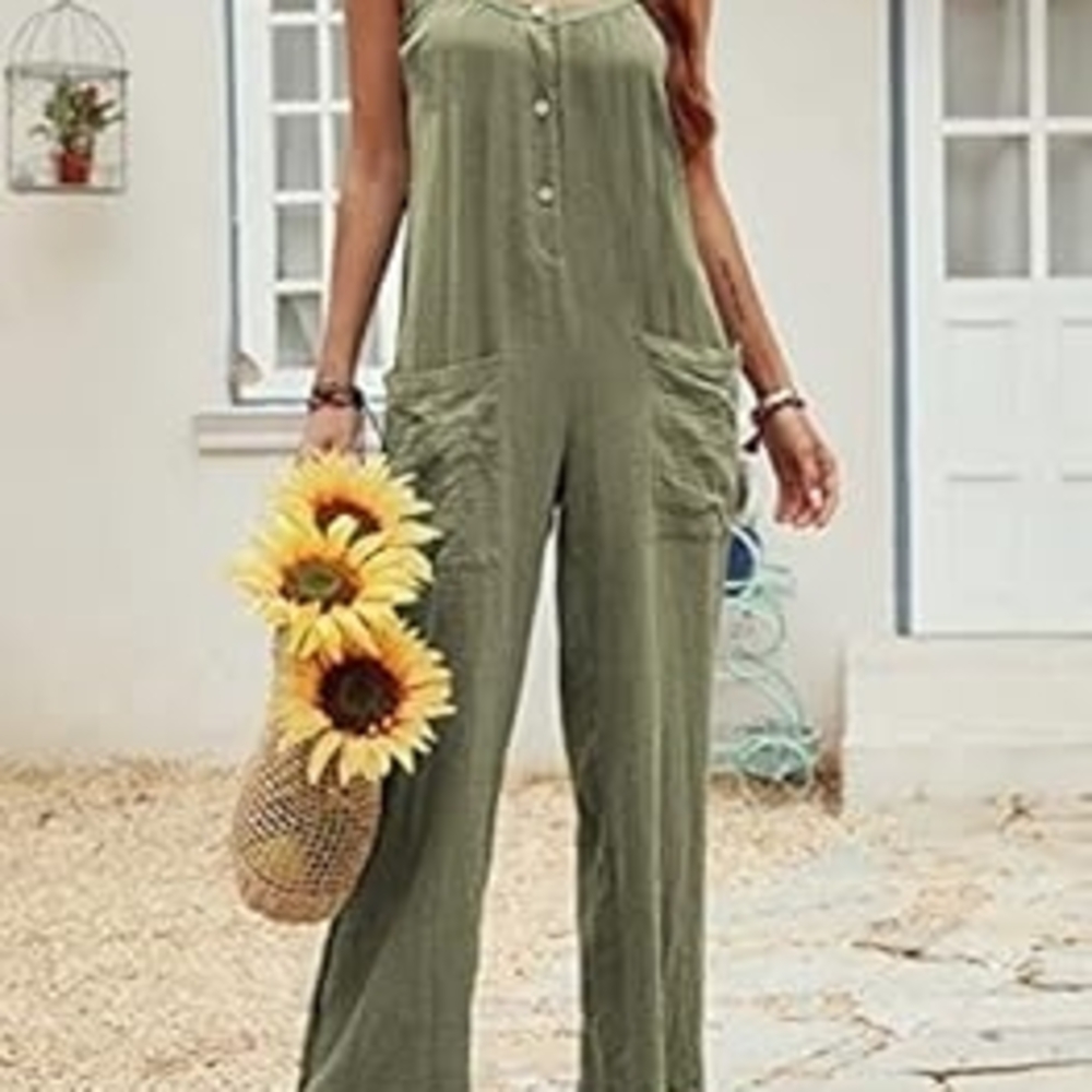 Olive Green Women's Jumpsuit XXL (14)